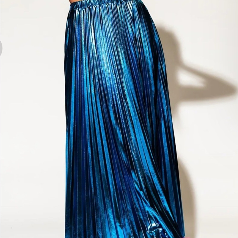 Dressed in LaLa Metallic Blue Skirt